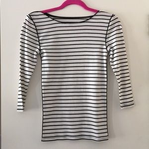 Ann Taylor Wide Neck Striped T Shirt